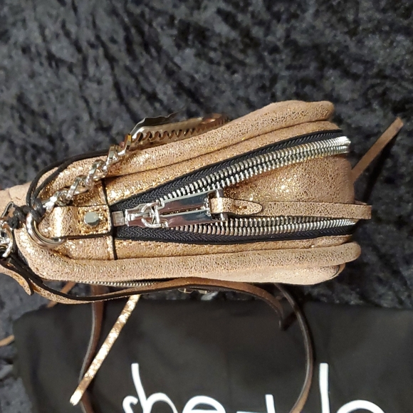 She+Lo Crossbody Rose Glitter Purse with Studs - Picture 3 of 11